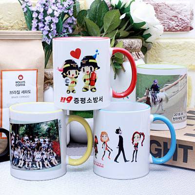 리빙화이트-직선핸드라인포토머그컵