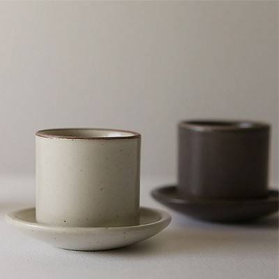 [국산] 월넛잔 2PSET (잔받침+뚜껑겸용)