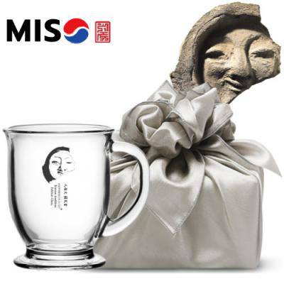 한국전통 얼굴무늬 수막새 신라미소 머그컵 440ml 보자기 선물포장