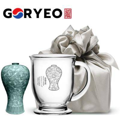 한국전통 고려청자 머그컵 440ml 보자기 선물포장