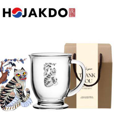 한국전통 까치와 호랑이 호작도 머그컵 440ml 1P 선물세트