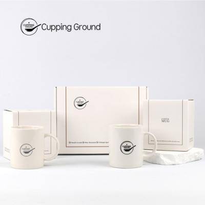 커핑그라운드 화이트 머그컵 선물세트 CG320ml 2개입